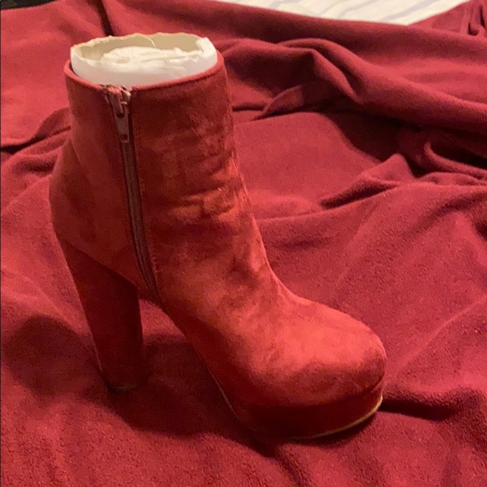 Wine color boots